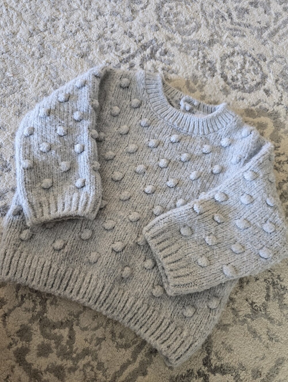 Zara Light blue Pom-Pom Knit Sweater